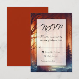 Der Waldzauber fallender Blätter RSVP Karte