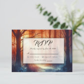 Der Waldzauber fallender Blätter RSVP Karte (Stehend Vorderseite)