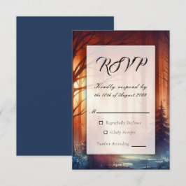 Der Waldzauber fallender Blätter RSVP Karte