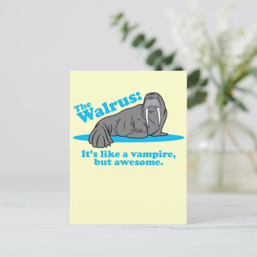 Der Walross-Vampir Postkarte (Stehend Vorderseite)