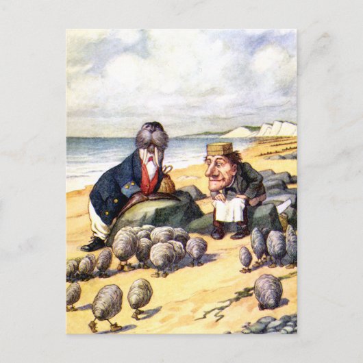 DER WALRUS UND DER CARPENTER IN WONDERLAND POSTKARTE (Vorderseite)