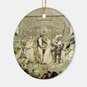 Der Walzer (farbiger Stich) Keramikornament (Links)