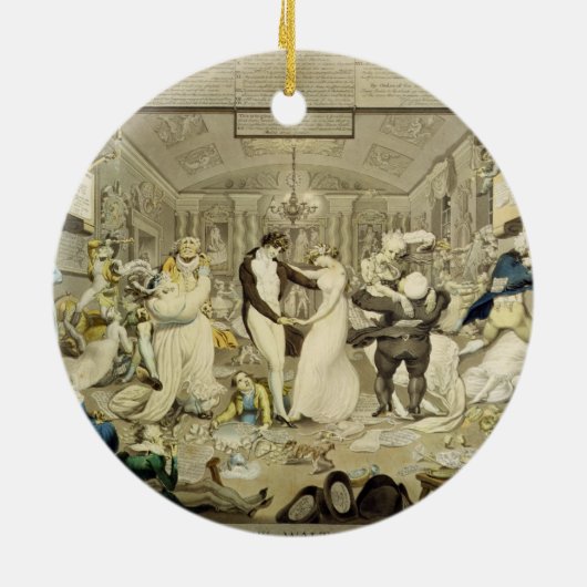 Der Walzer (farbiger Stich) Keramikornament (Hinten)