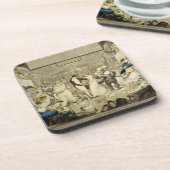 Der Walzer (farbiger Stich) Untersetzer (Linke Seite)