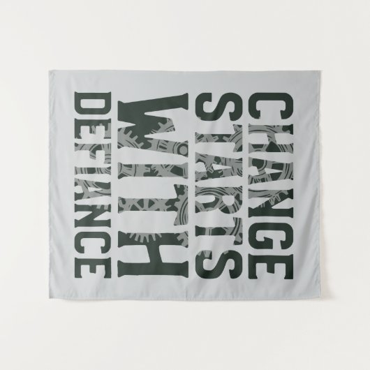 Der Wandel beginnt mit der Fehlerbeseitigung Wandteppich (Vorderseite (Horizontal))