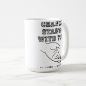 Der Wandel beginnt mit einem lustigen Mug Kaffeetasse (VorderseiteRechts)