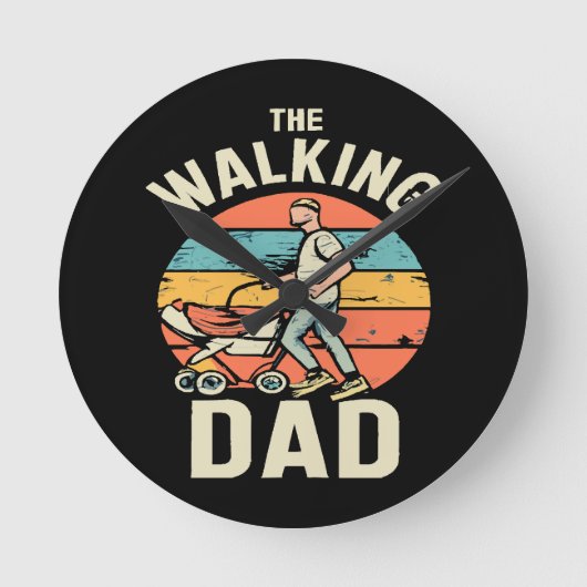der wandelnde Vater Runde Wanduhr (Vorderseite)