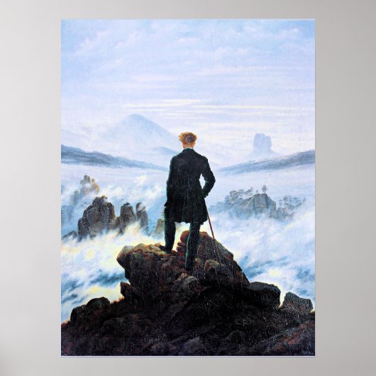 Der Wanderer, feine Kunstmalerei, Poster (Vorne)