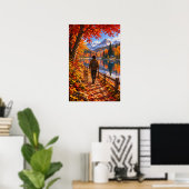 Der Wanderer Herbstsee Poster (Heimbüro)