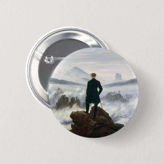 Der Wanderer über dem Meer des Nebels Button (Vorne & Hinten)