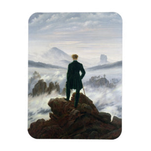 Der Wanderer über dem Meer des Nebels Magnet