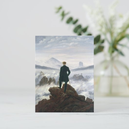 Der Wanderer über dem Meer des Nebels Postkarte (Stehend Vorderseite)