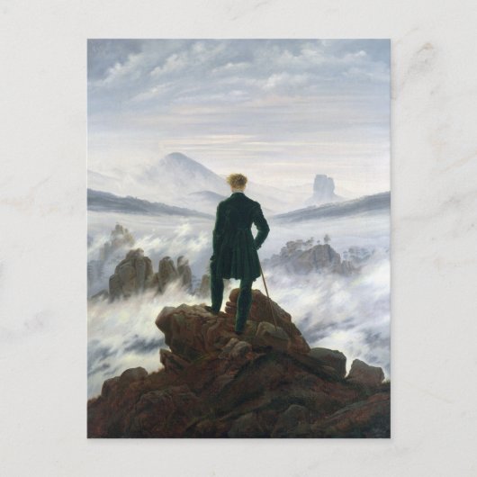 Der Wanderer über dem Meer des Nebels Postkarte (Vorderseite)