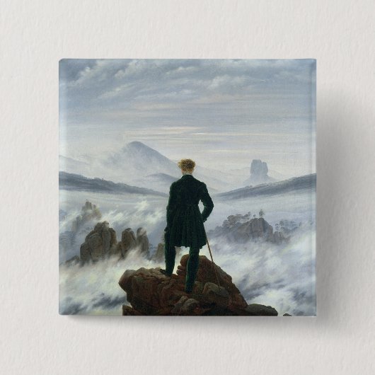 Der Wanderer über dem Meer von Nebel, 1818 Button (Vorderseite)