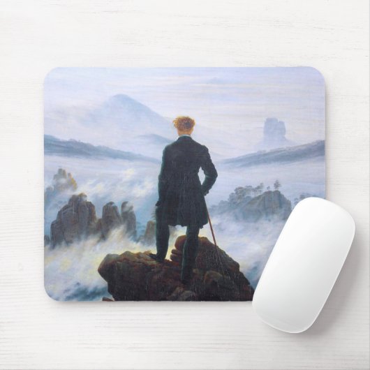 Der Wanderer über dem Meeresfog Caspar David Fried Mousepad (Mit Mouse)