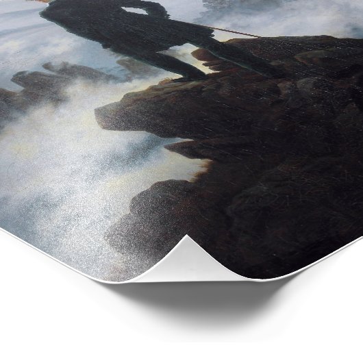 Der Wanderer über dem Nebel Fotodruck (Ecke)