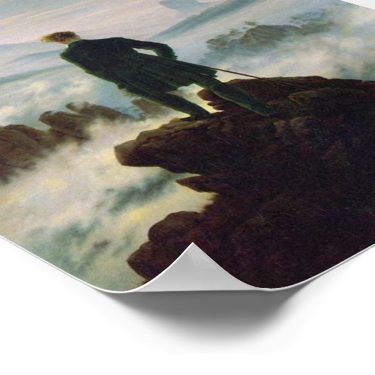 Der Wanderer über dem Nebel Poster (Ecke)