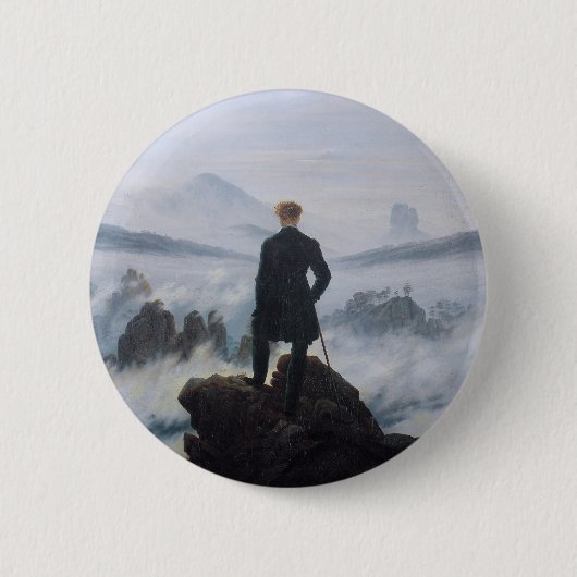 Der Wanderer über dem Nebelmeer Button (Vorderseite)