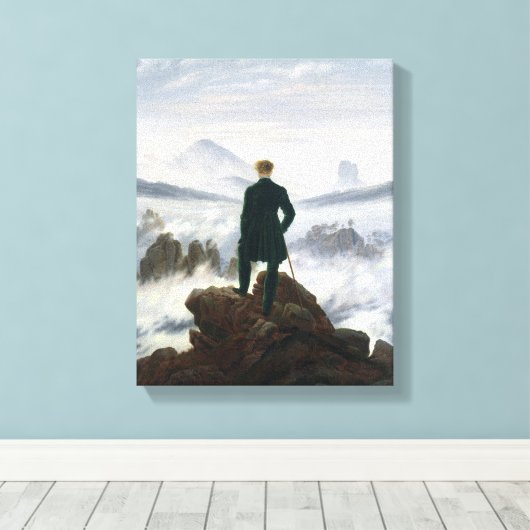 Der Wanderer über dem Nebelmeer Leinwanddruck (Insitu (Holzboden))