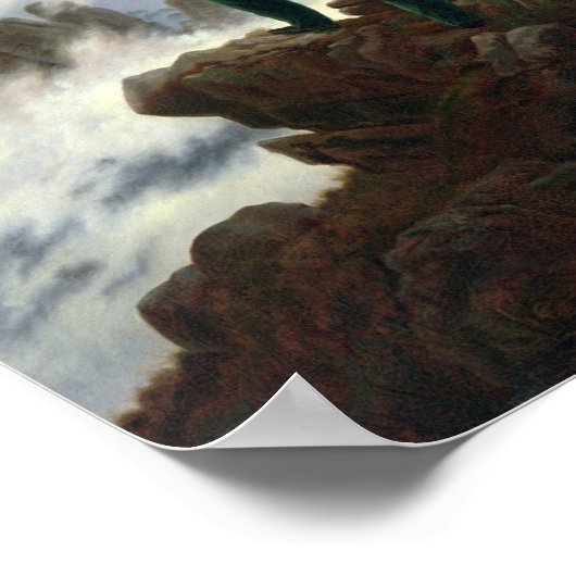 Der Wanderer über dem Nebelmeer Poster (Ecke)