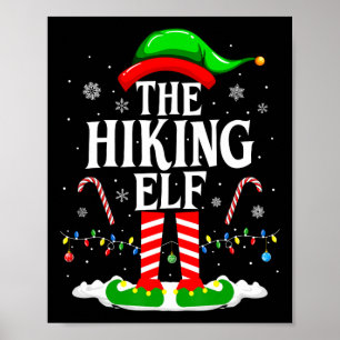 Der wandernde Elf Weihnachten Lustige passende Fam Poster
