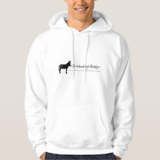 Der wandernde Esel-weißes Logoerwachsene Hoodie L