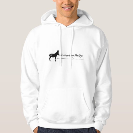 Der wandernde Esel-weißes Logoerwachsene Hoodie L (Vorderseite)