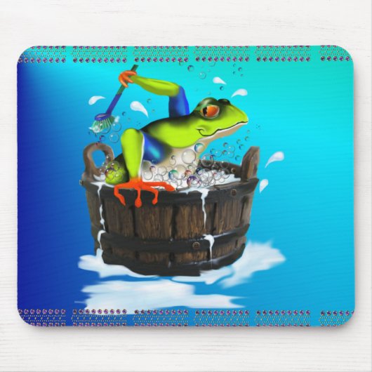 Der waschende Frosch Mousepad (Vorne)