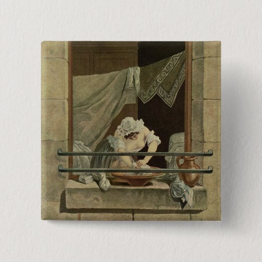 Der Washerwoman, graviert von J. Laurent Julien Button (Vorderseite)