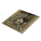 Der Washerwoman, graviert von J. Laurent Julien Fliese (Seite)