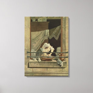 Der Washerwoman, graviert von J. Laurent Julien Leinwanddruck