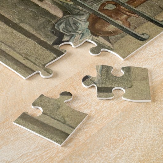 Der Washerwoman, graviert von J. Laurent Julien Puzzle (Seite)