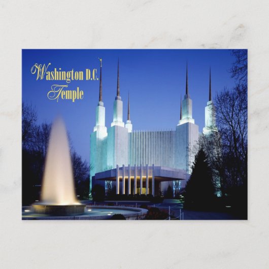 Der Washington D.C.-Tempel in Kensington, Maryland Postkarte (Vorderseite)