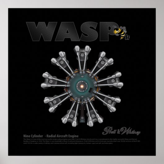 Der "Wasp Jr." Radial Motor Art Poster (Vorne)