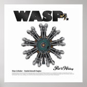 Der "Wasp Jr." Radial Motor Art Poster (Vorne)