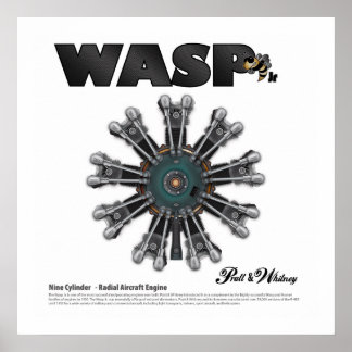 Der "Wasp Jr." Radial Motor Art Poster
