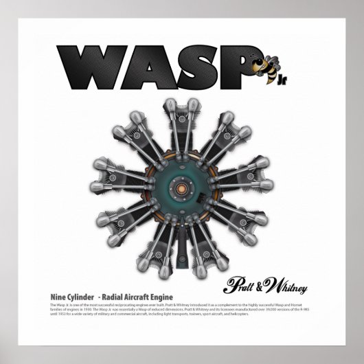 Der "Wasp Jr." Radial Motor Art Poster (Vorne)