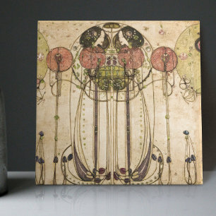 Der Wassail Mackintosh Art Deco Wanddekor 2/3 Fliese
