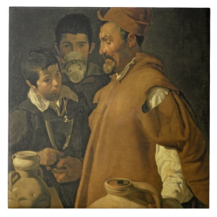 Der Wasser-Verkäufer von Sevilla, c.1620 (Öl auf Fliese