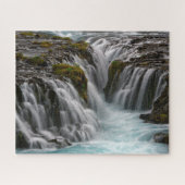 Der Wasserfall "Blue Bruarfoss" in Island Puzzle (Horizontal)