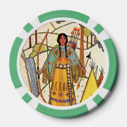 Der Wasserfall der amerikanischen Bow Arrow-Bäume Pokerchips (Rückseite)