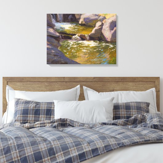 Der Wasserfall Kaskadaanlage (von E.H. Potthast) Leinwanddruck (Insitu (Schlafzimmer))
