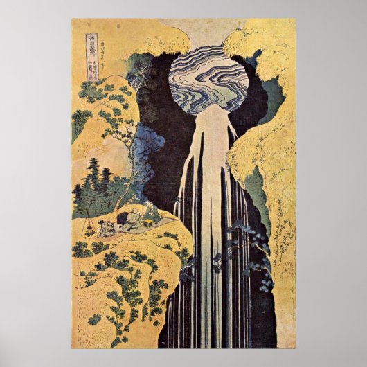 Der Wasserfall von Amida von Katsushika Hokusai Poster (Vorne)