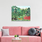 Der Wasserfall von Henri Rousseau Leinwanddruck (Insitu (Wohnzimmer))