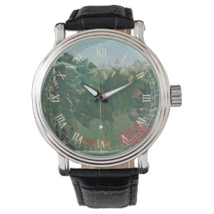 Der Wasserfall von Henri Rousseau, Vintage Fine Ar Armbanduhr
