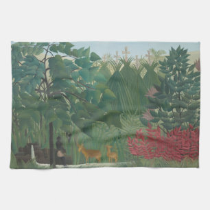 Der Wasserfall von Henri Rousseau, Vintage Fine Ar Küchentuch