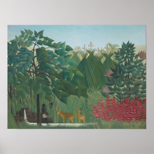 Der Wasserfall von Henri Rousseau, Vintage Fine Ar Poster