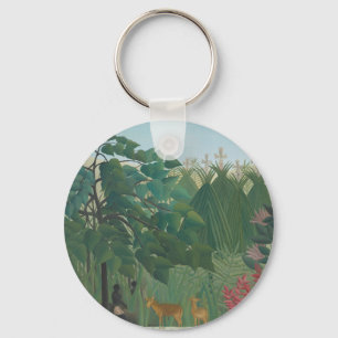 Der Wasserfall von Henri Rousseau, Vintage Fine Ar Schlüsselanhänger