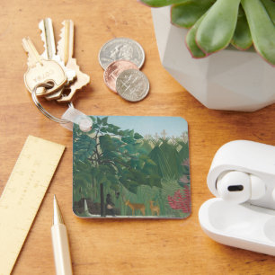 Der Wasserfall von Henri Rousseau, Vintage Fine Ar Schlüsselanhänger