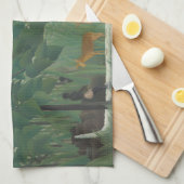 Der Wasserfall von Henri Rousseau, Vintage Kunst Küchentuch (Viertel Falte)